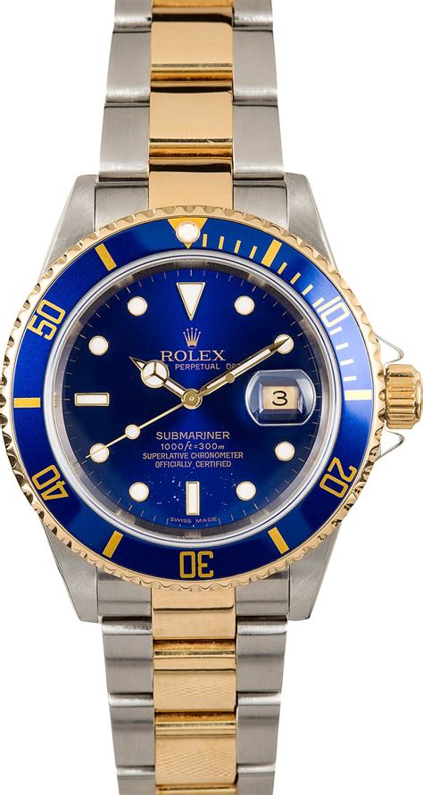 rolex 16613 submariner blue pre-owned|rolex 16613 years of production.